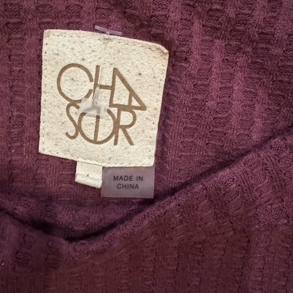 Chaser Mauve Thermal Button Sleeve Top - Picture 3 of 4